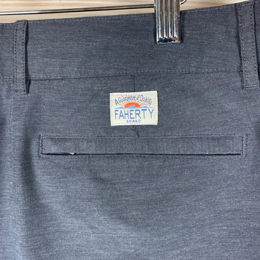 Faherty All Day Shorts Mens 36 Grey Hybrid Stretch Recycled MSC0013 Casual Swim